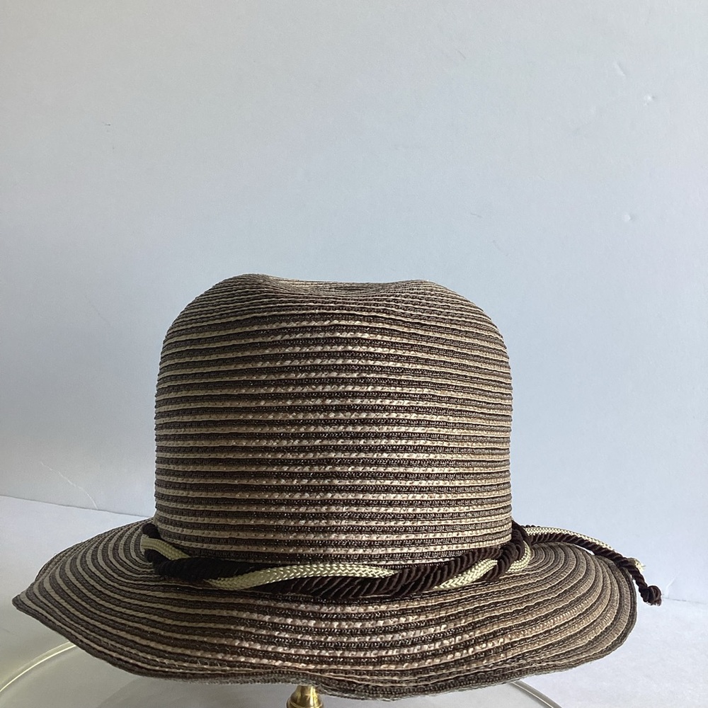 Ernie Straw Hat Womens One Size Brown Woven Bowler Derby Fedora Summer Classic